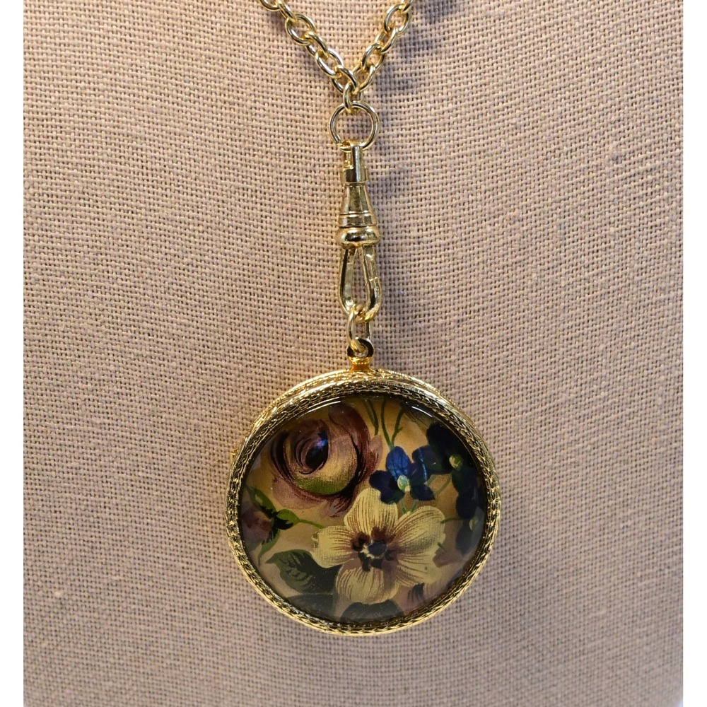 1928 Jewelry Floral Locket‎ Necklace Women